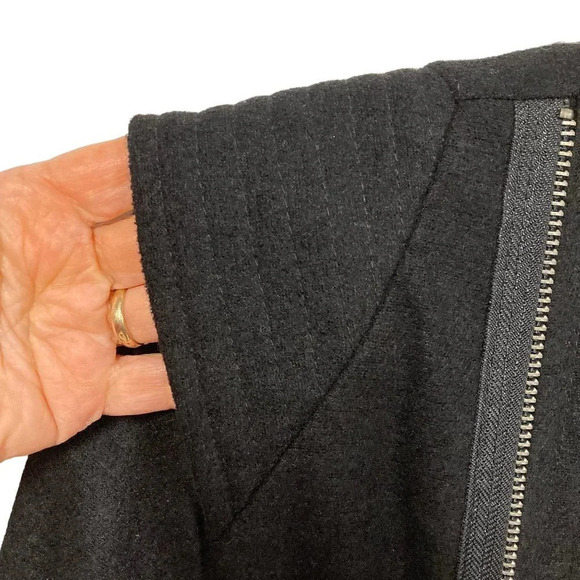 Piko 188 Black‎ Wool Blend Lined Double-Zipper Cropped Jacket, Size Medium - Picture 4 of 9